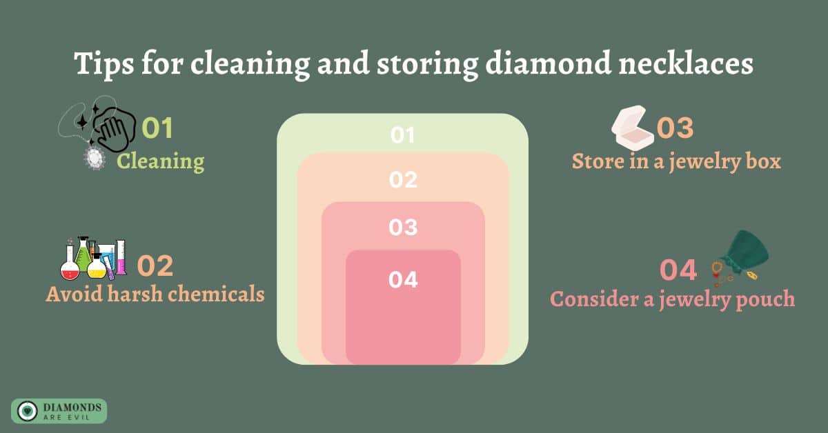 Tips for cleaning and storing diamond necklaces