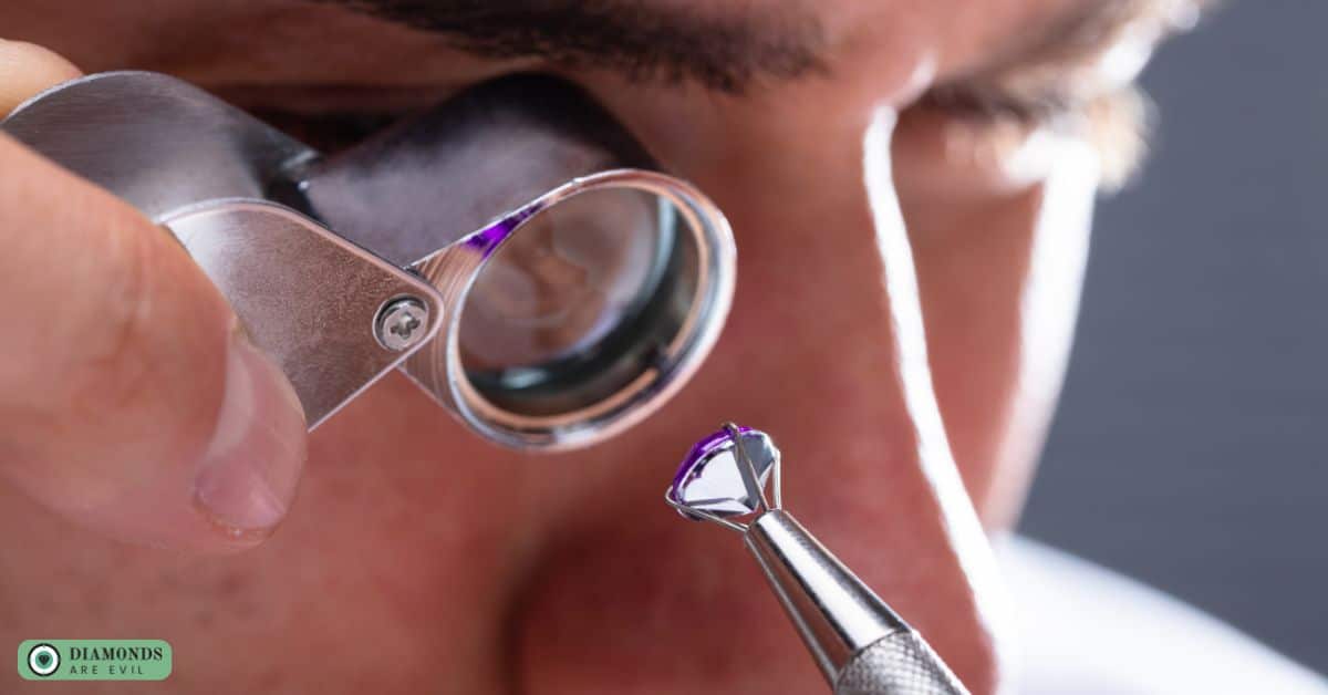 Use of a magnifying glass or loupe