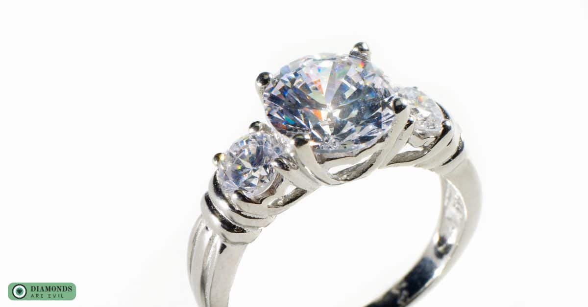 Heart Shaped Moissanite Three-Stone Ring