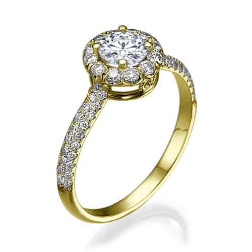 "Cameron" - Yellow Gold Lab Grown Diamond Engagement Ring 1.01ct. - standing