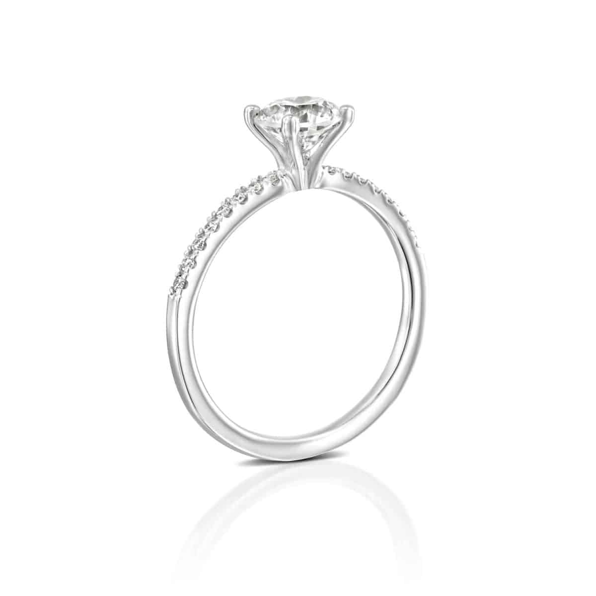 "Carol" - White Gold Lab Grown Diamond Engagement Ring 0.70ct. - standing