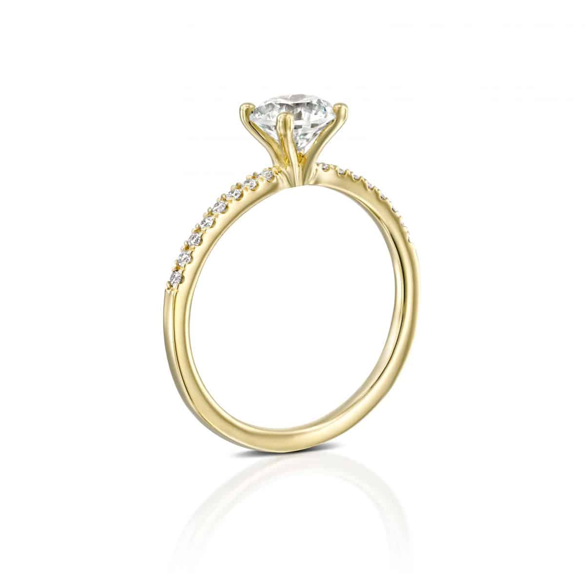 "Carol" - White Gold Lab Grown Diamond Engagement Ring (classic & delicate design) 1.00ct. - standing