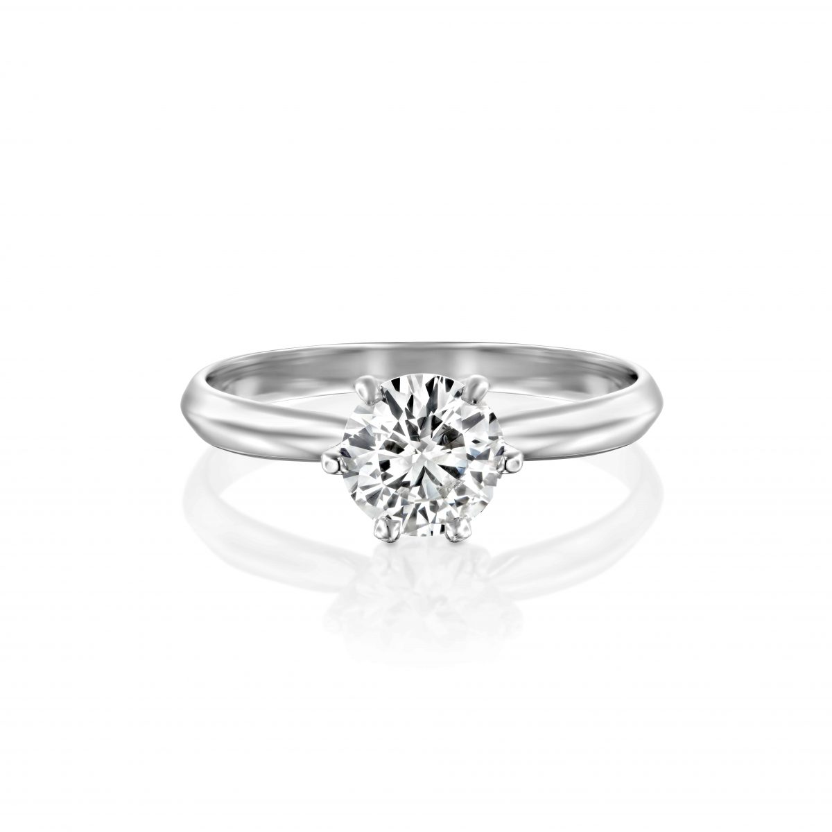 "Claire" - White Gold Lab Grown Diamond Engagement Ring 0.75ct. - laying