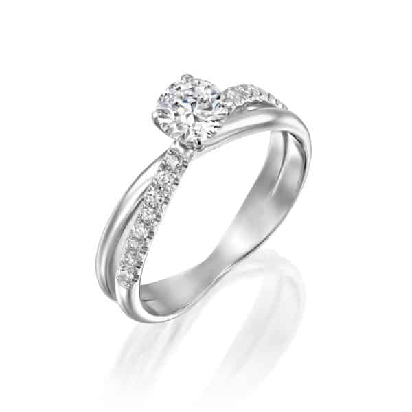 Monique - Twist White Gold Lab Grown Diamond Engagement Ring 0.61ct. - main