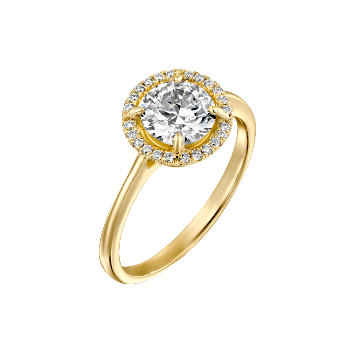 "Lisa" - Yellow Gold Lab Grown Diamond Engagement Ring 1.31ct. - main