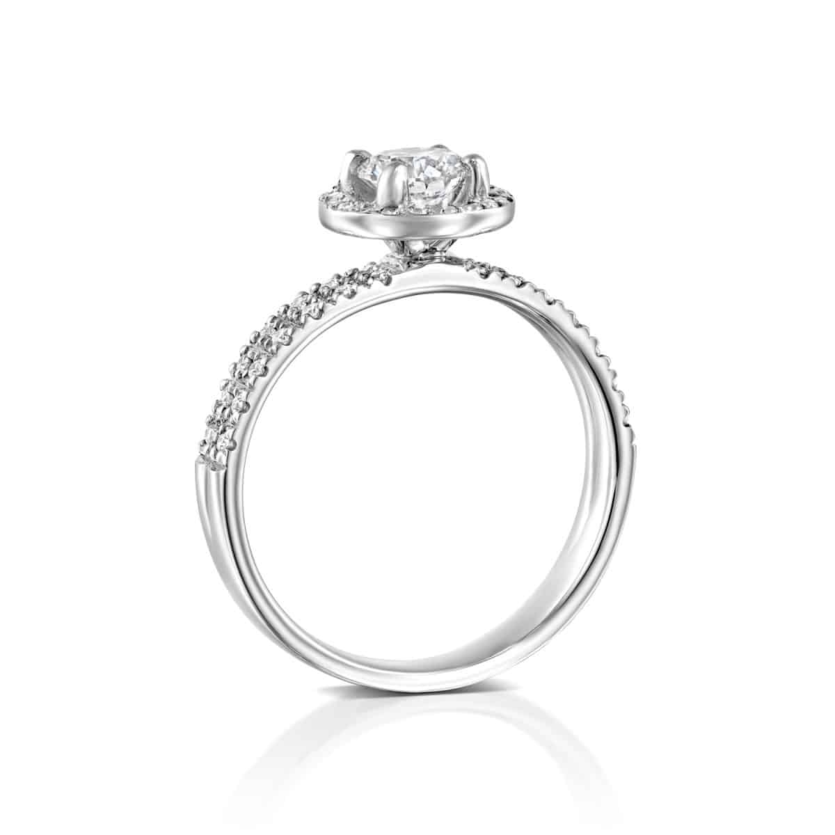 "Venesa" - White Gold Lab Grown Diamond Engagement Ring 1ct. - standing