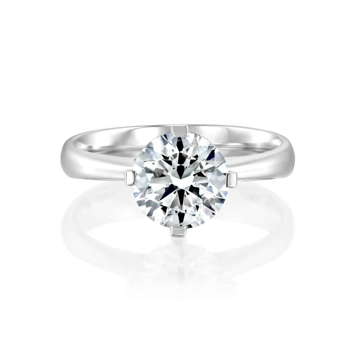 "Mary" - Solitaire Lab Grown Diamond Engagement Ring 1.51ct. - laying