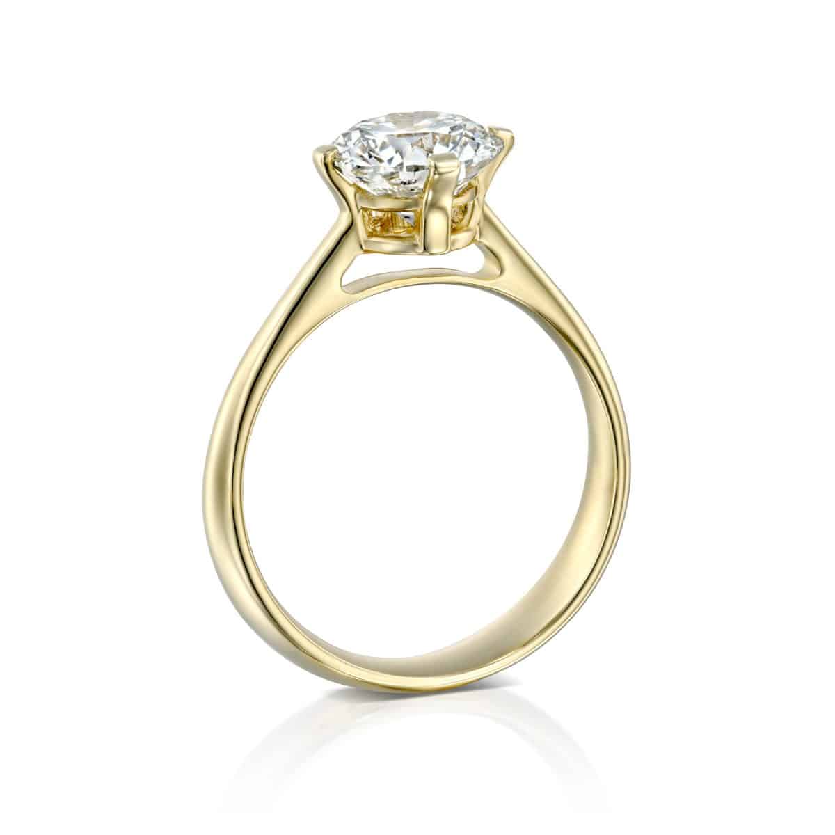 "Mary" - Yellow Gold Lab Grown Diamond Engagement Ring 2.01ct. - standing