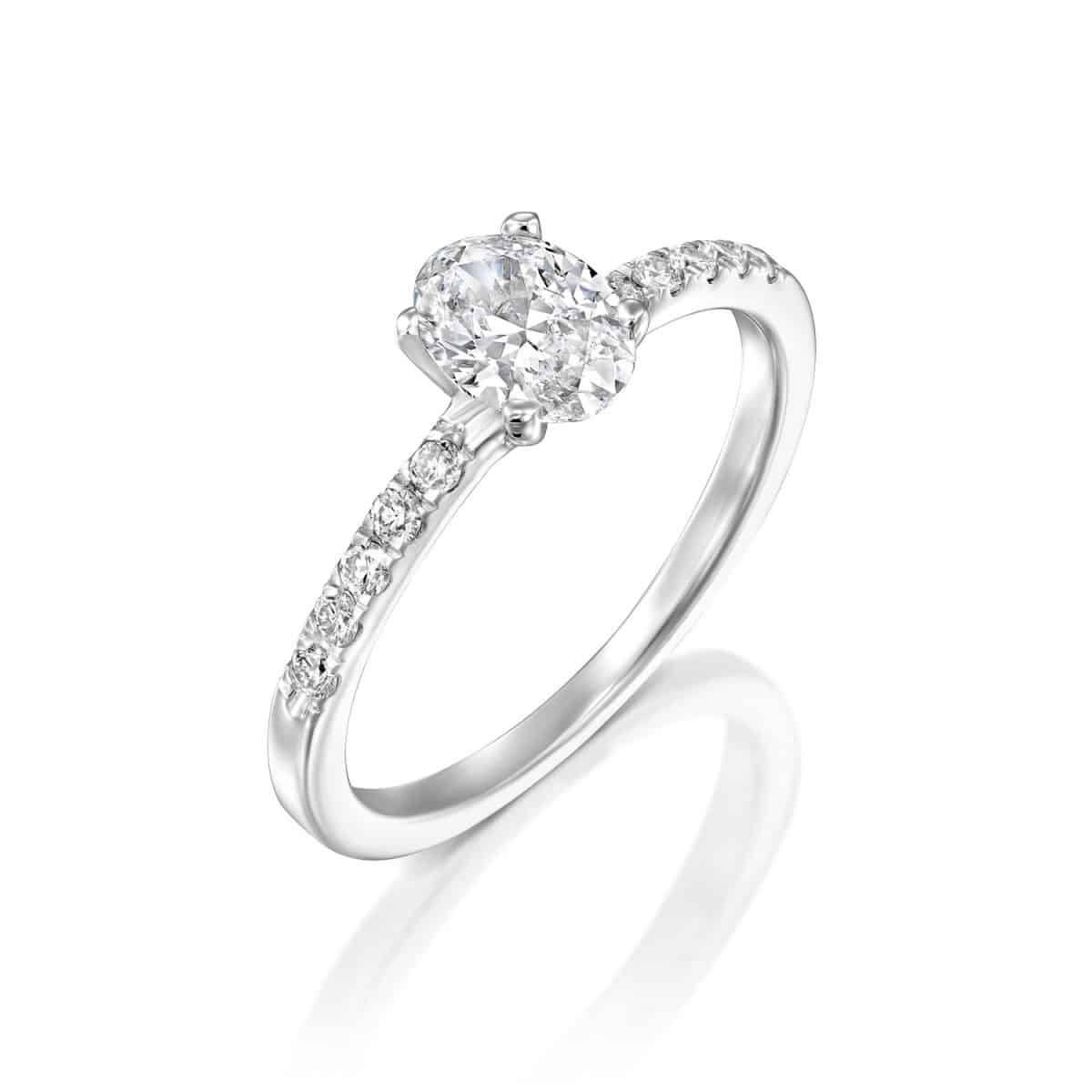 Oval - White Gold Lab Grown Diamond Engagement Ring 0.61ct. - main