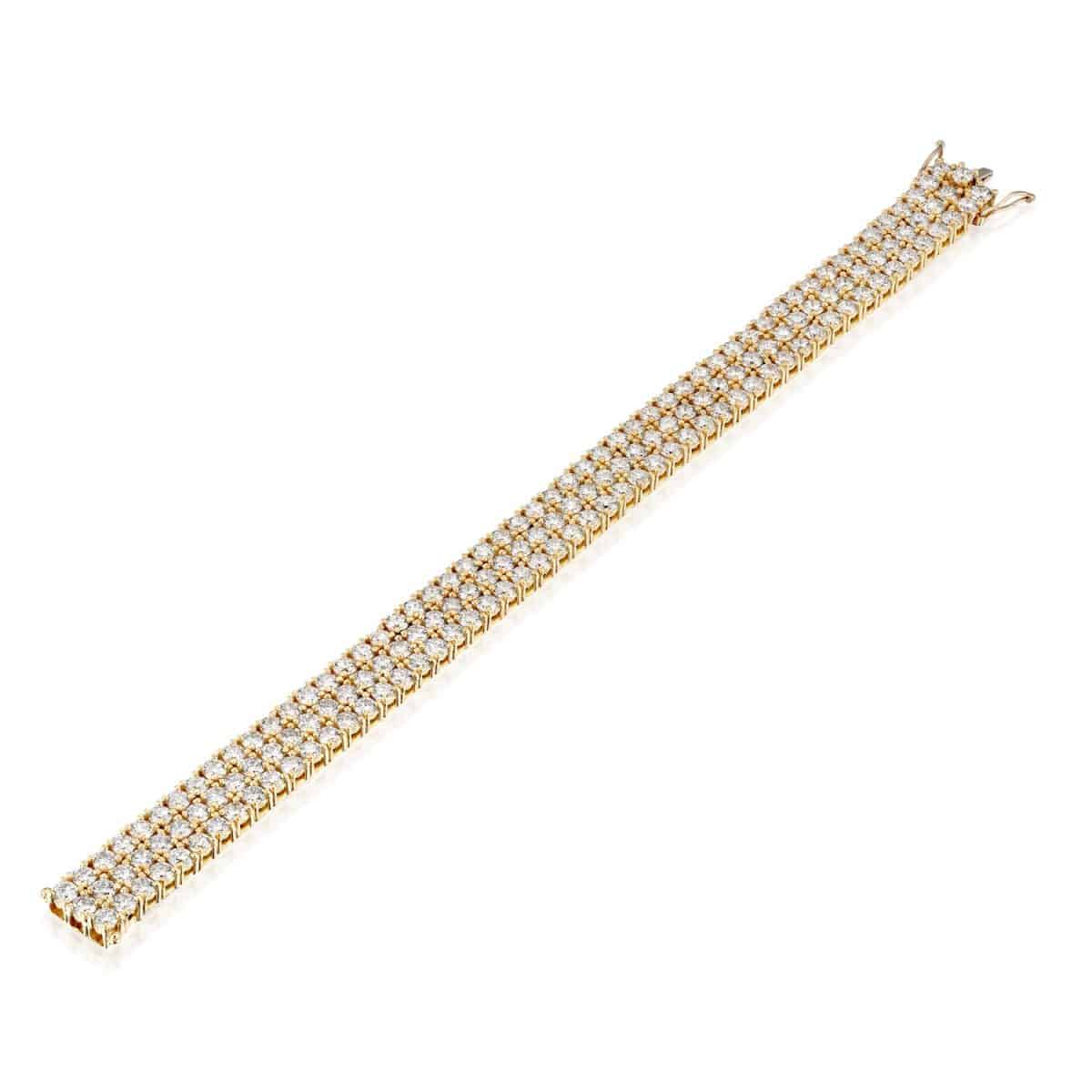 3-row diamond bracelet weighing about 25 carats