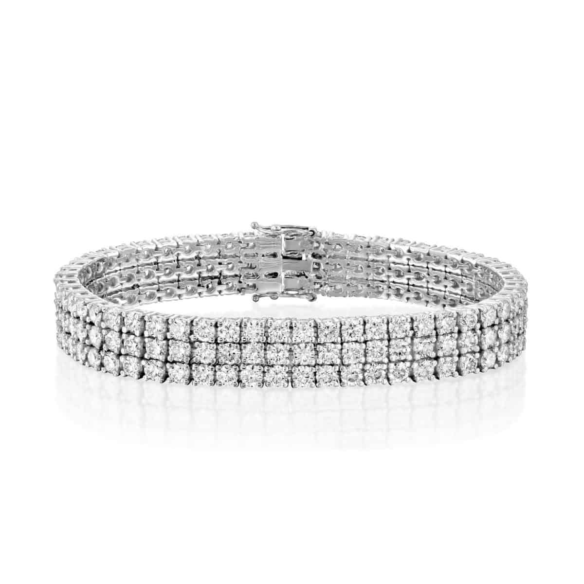 3-row diamond bracelet weighing about 25 carats