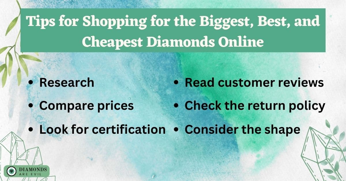 Tips for Shopping for the Biggest, Best, and Cheapest Diamonds Online