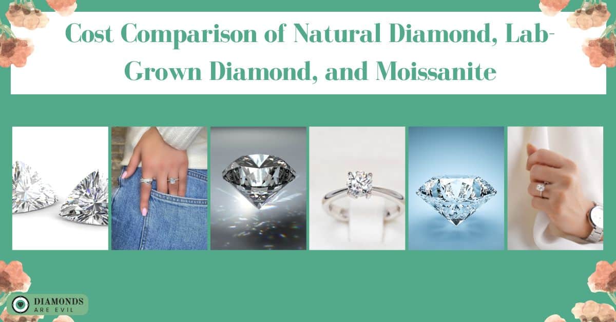 Cost Comparison of Natural Diamond, Lab-Grown Diamond, and Moissanite