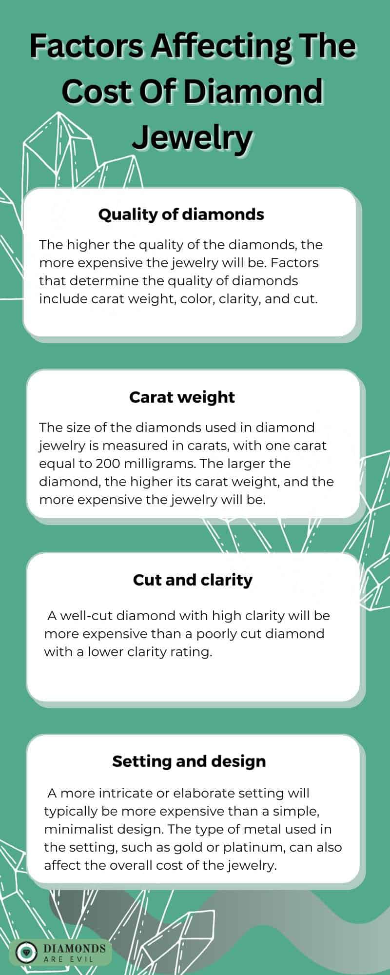 Factors affecting the cost of diamond jewelry