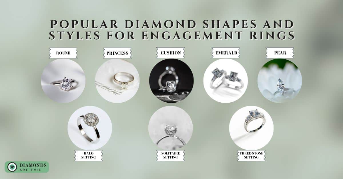 Popular diamond shapes and styles for engagement rings