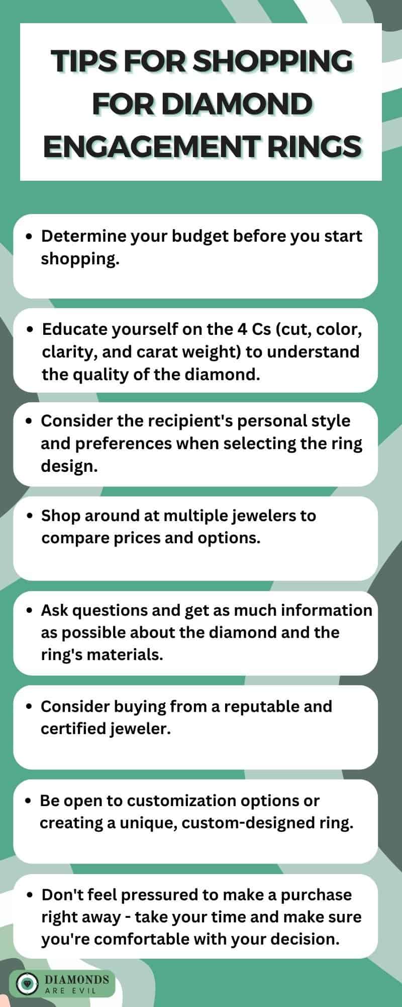 Tips for shopping for diamond engagement rings