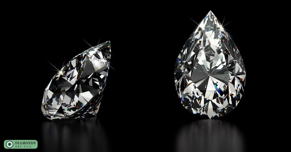 Pear shaped cut diamonds