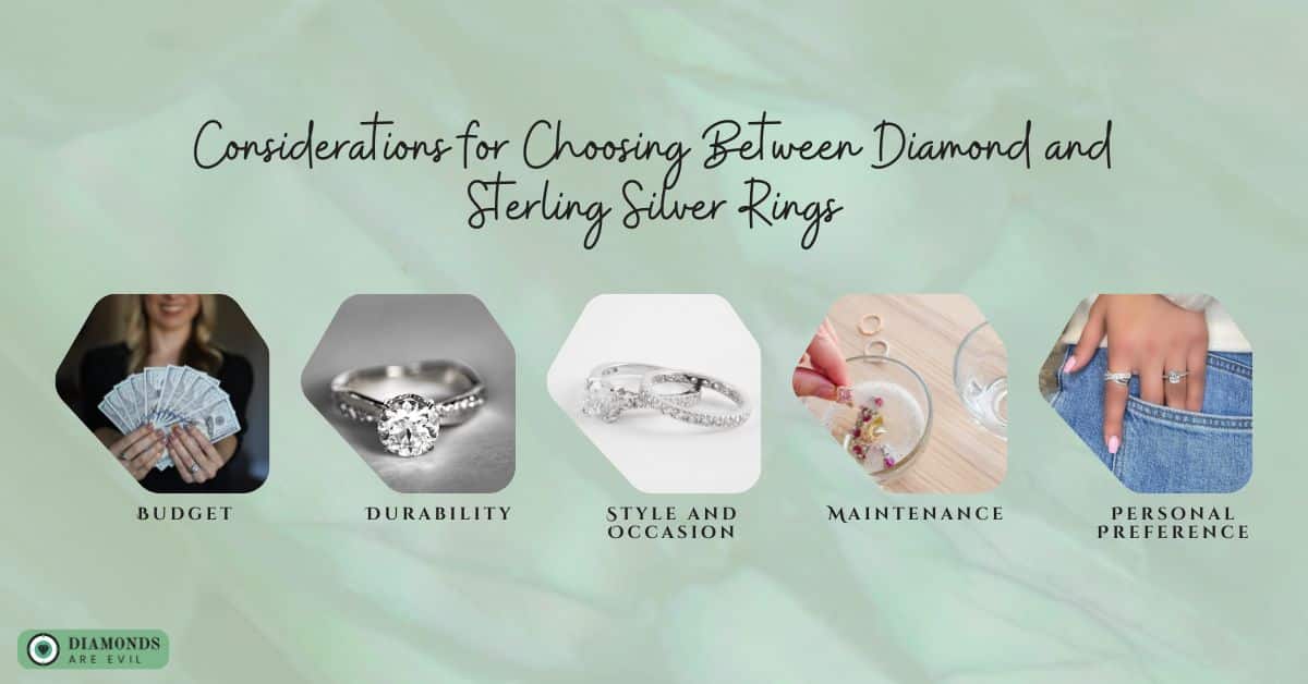 Considerations for Choosing Between Diamond and Sterling Silver Rings