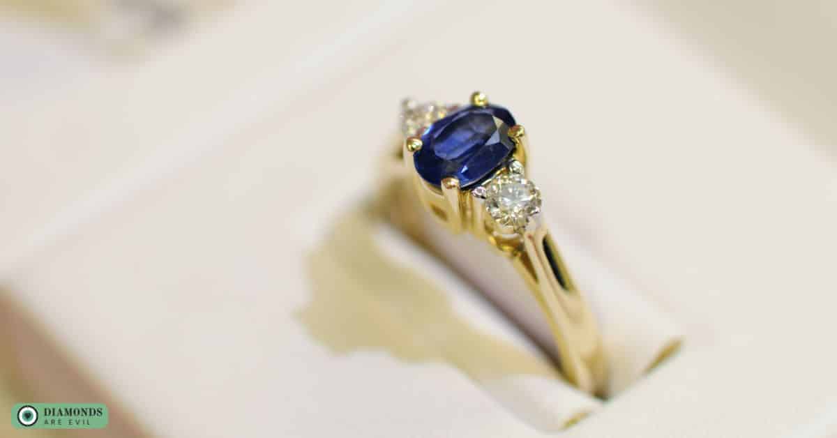 2-Tone Gold Sapphire and Diamond Accent Ring