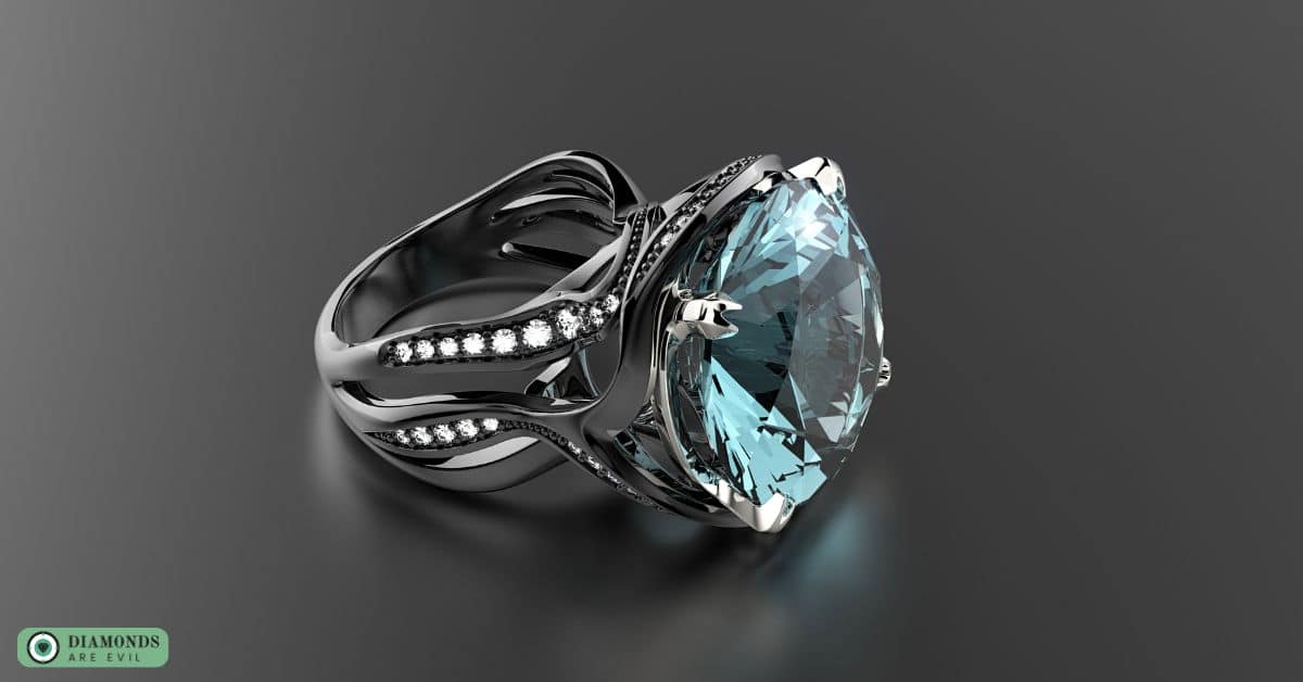 Art Deco Style Aquamarine Engagement Ring