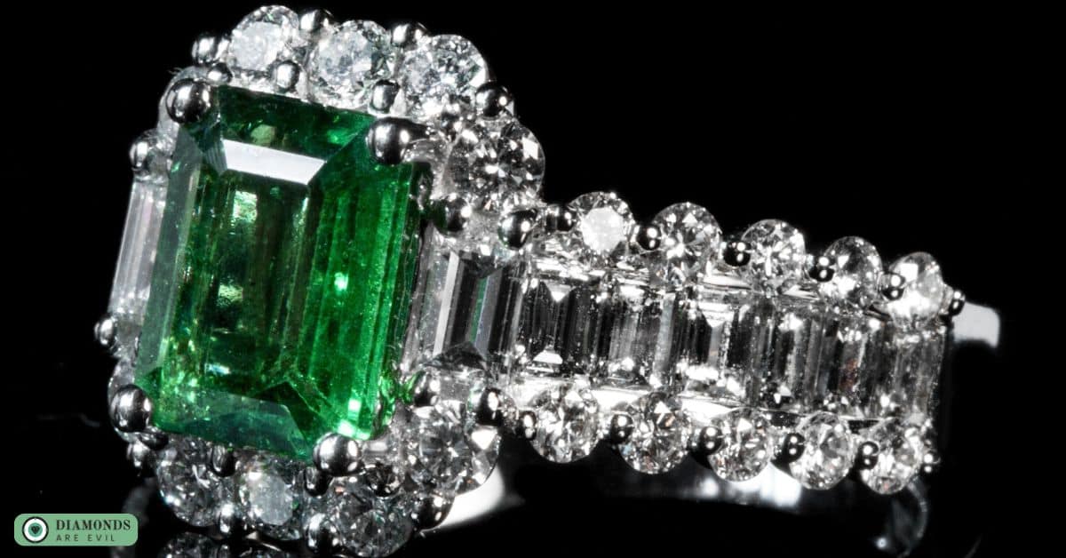 Princess Cut Emerald Engagement Ring