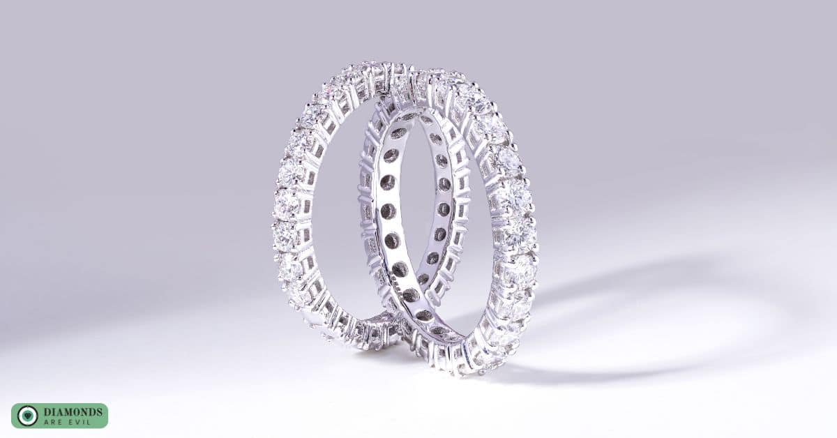 Silver Simulated Diamond Band Ring