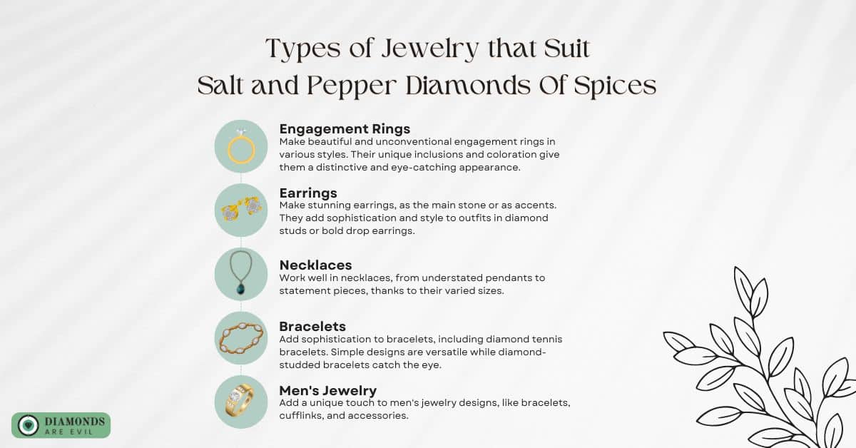 Types of Jewelry that Suit Salt and Pepper Diamonds